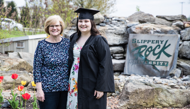 Graduate with her mom