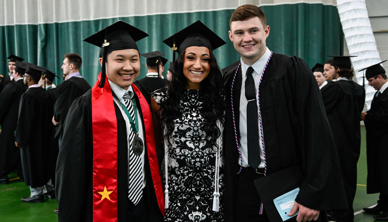 Students stop for a photo