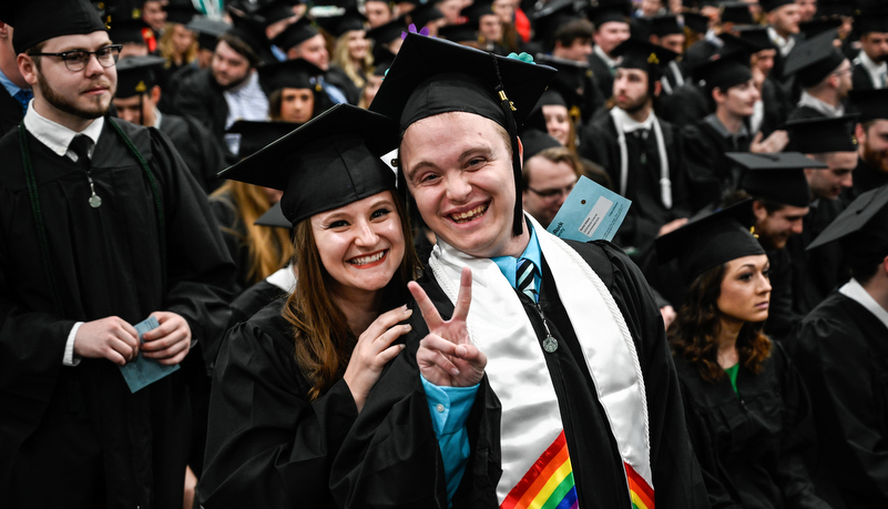 Students stop for a photo