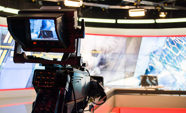 Camera in a TV studio