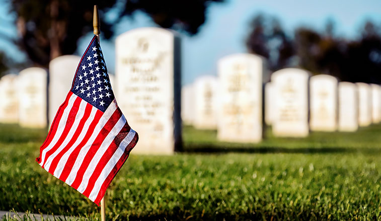 American flag in Arlington National Cemetary