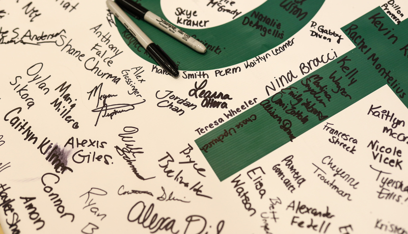 signatures on a banner
