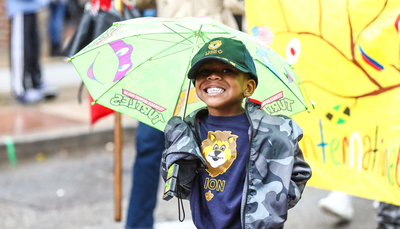 young boy in the parade