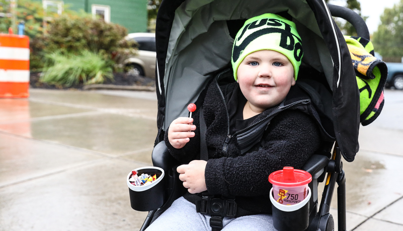 Young boy with a lollipop