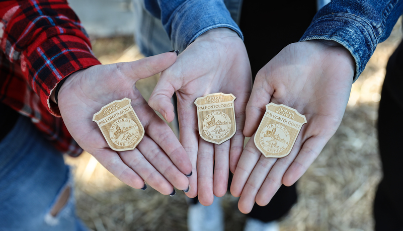 Students with their badges