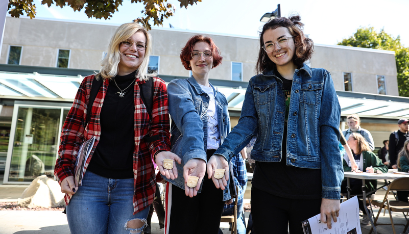 Students with their badges