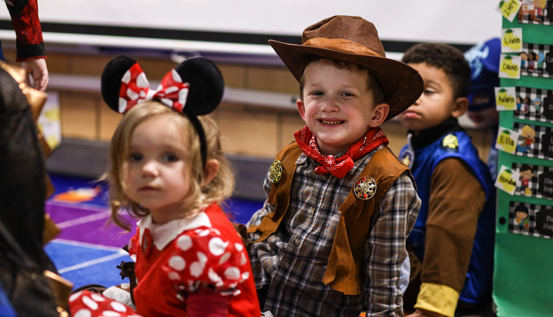 Pre-school children dressed up