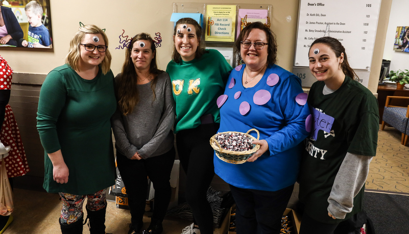 university staff dressed up