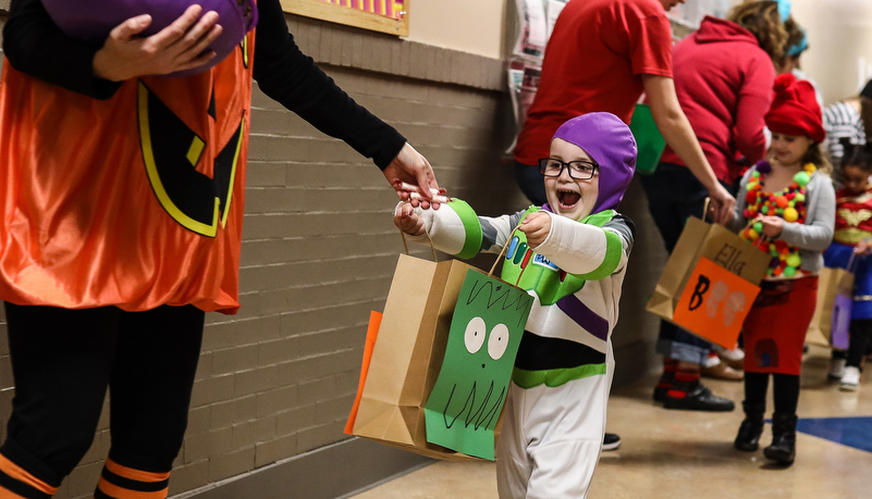 pre-school boy excited for candy