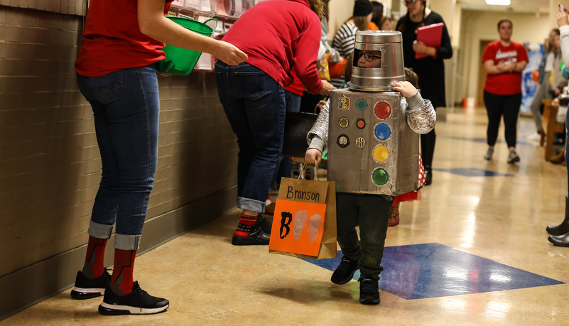 pre-school boy excited for candy