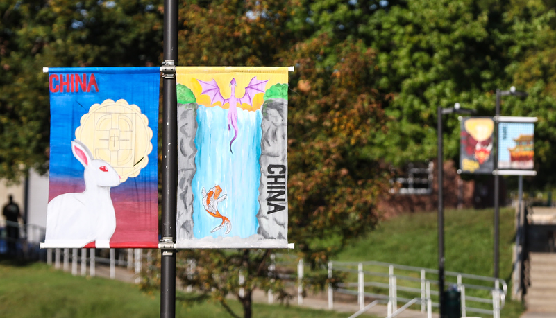 Banners on campus