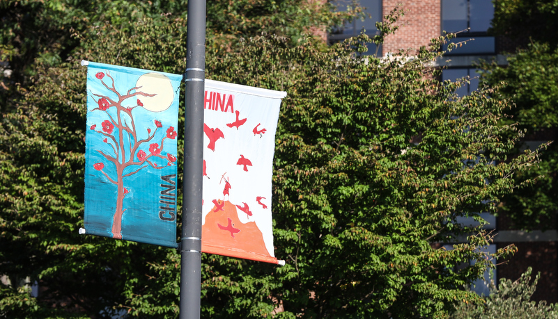 Banners on campus