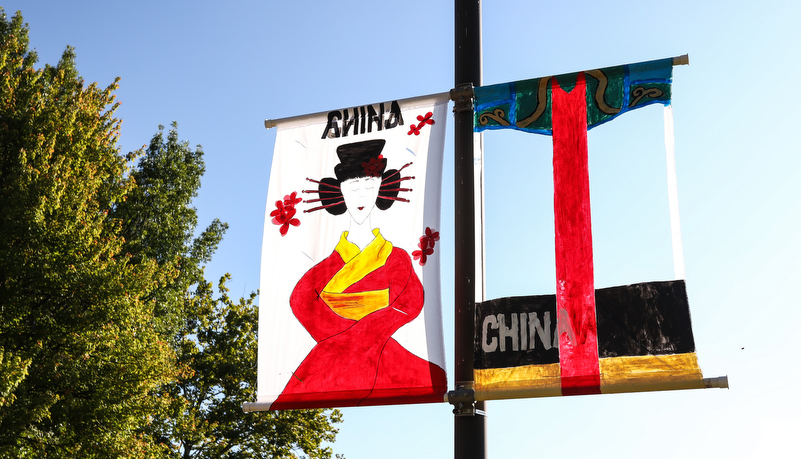 Banners on campus