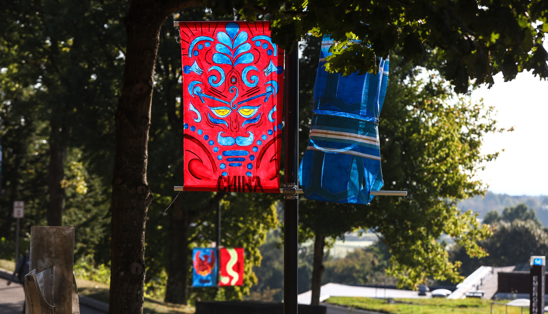 Banners on campus