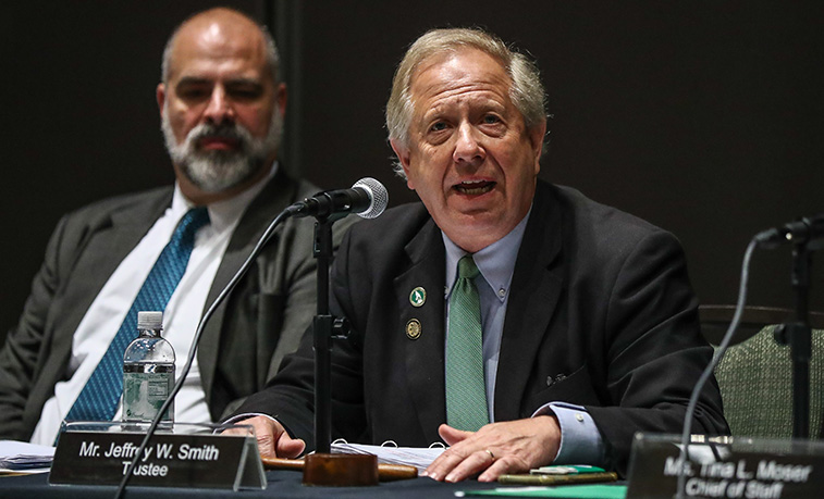 Jeff Smith addresses the Council of trustees