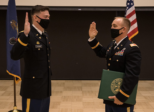 Matthew Lugowski takes his oath