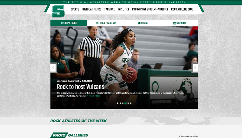 Rock Athletics homepage