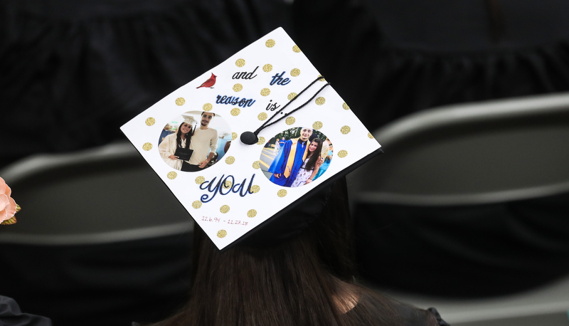 decorated cap with fish painted