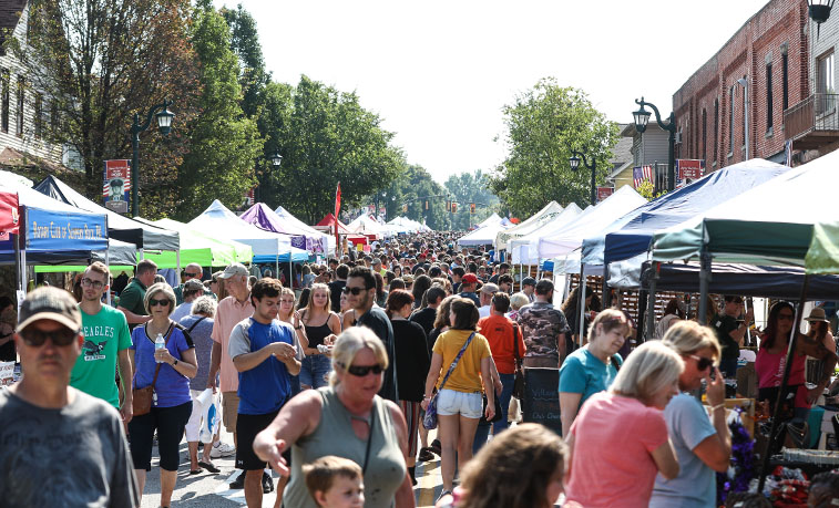 People attending Villagefest in 2019