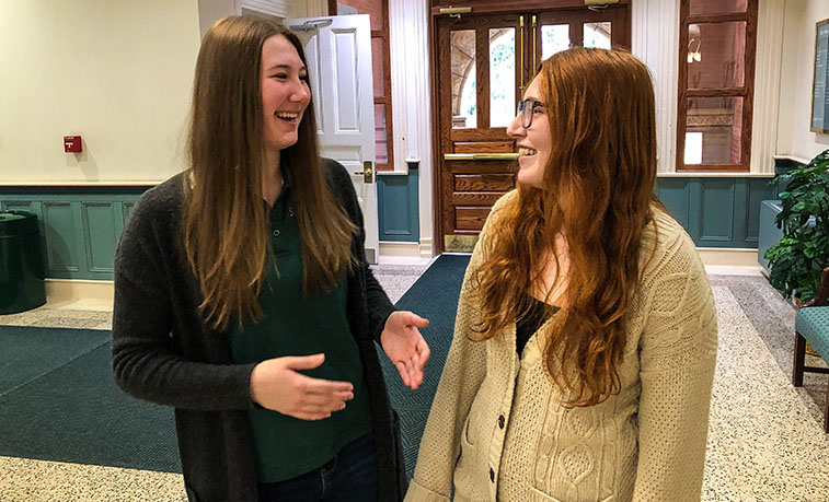 Two students talking