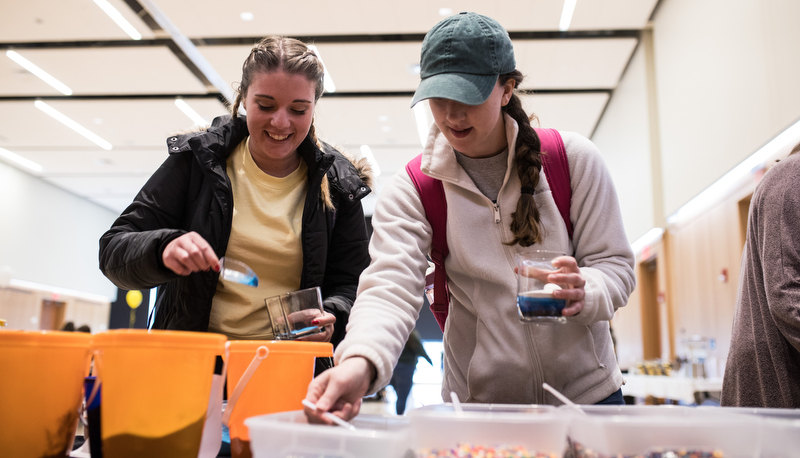 Students making art for their dorm