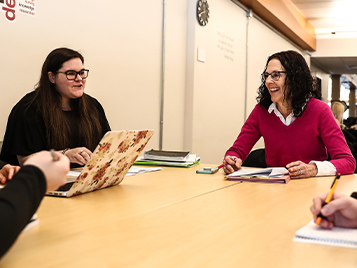 Mary Messer meeting with students