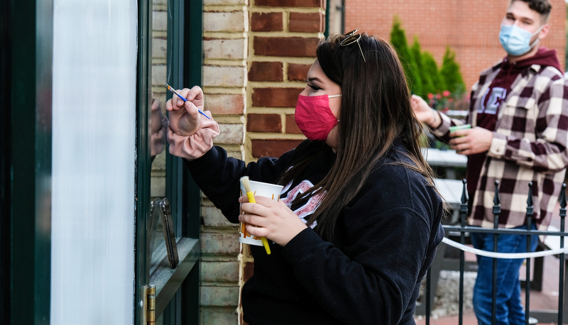 Students painting