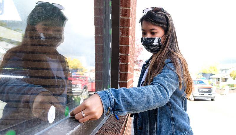 Students painting