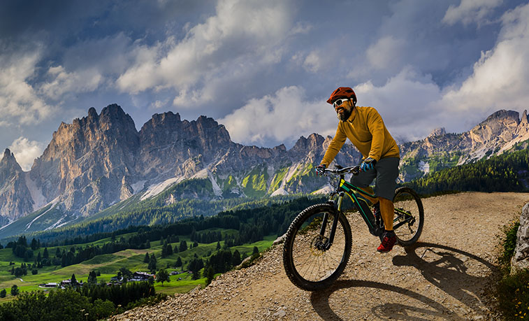 Man riding an e-bike