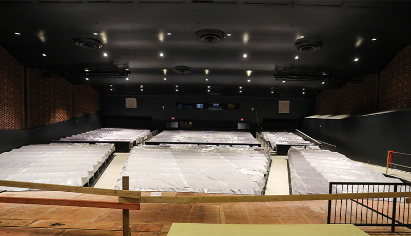 Miller auditorium with seats installed