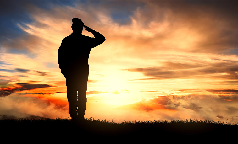 Soldier saluting