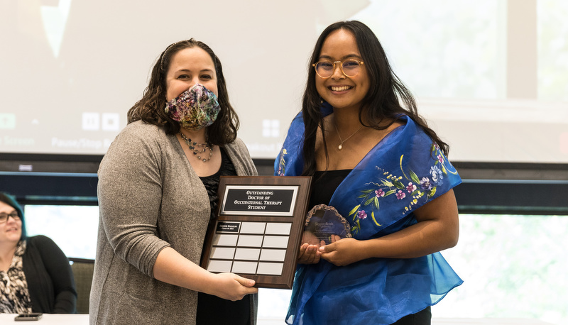 Student receiving and award