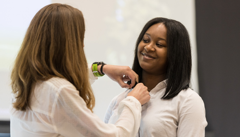 Student pinning