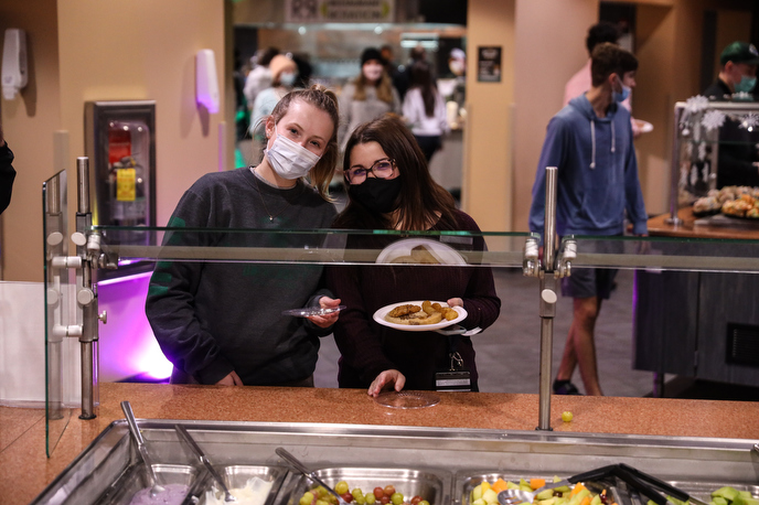 Students enjoy a Moonlight Breakfast