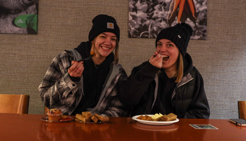 Students enjoy a Moonlight Breakfast