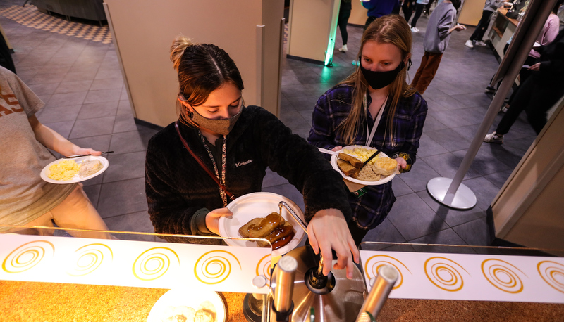 Students enjoy a Moonlight Breakfast