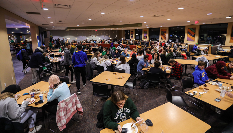 Students enjoy a Moonlight Breakfast