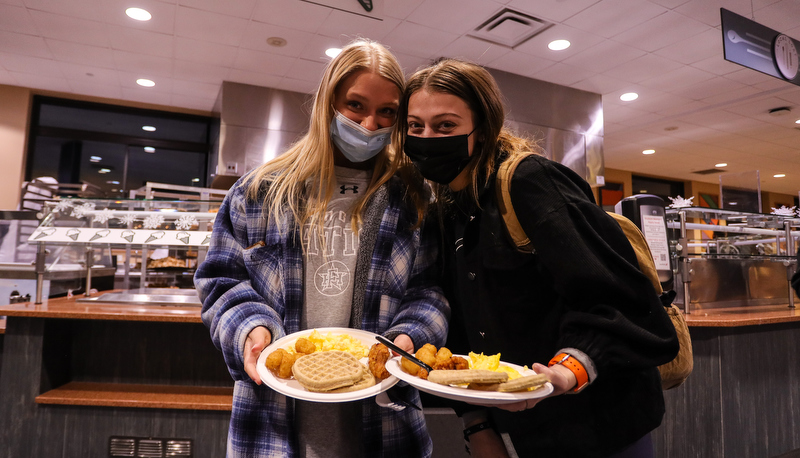 Students enjoy a Moonlight Breakfast