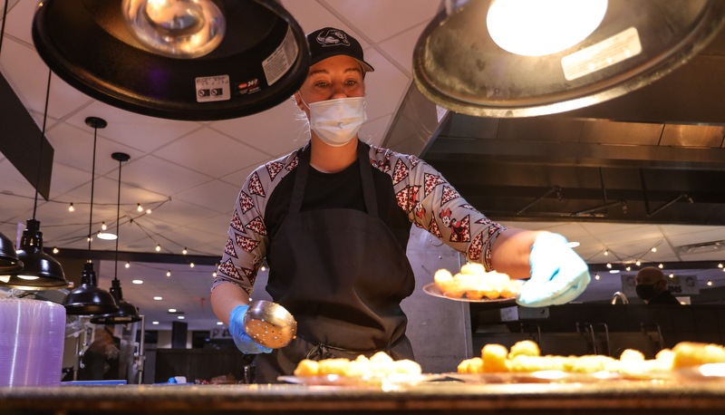 Students enjoy a Moonlight Breakfast