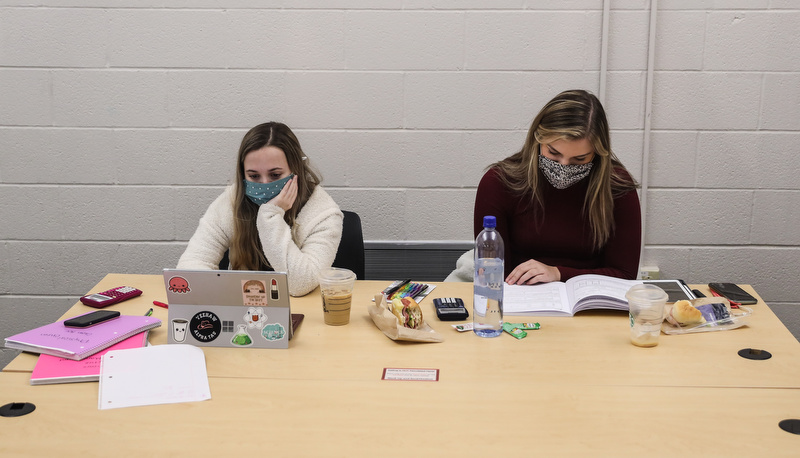 Students preparing for finals