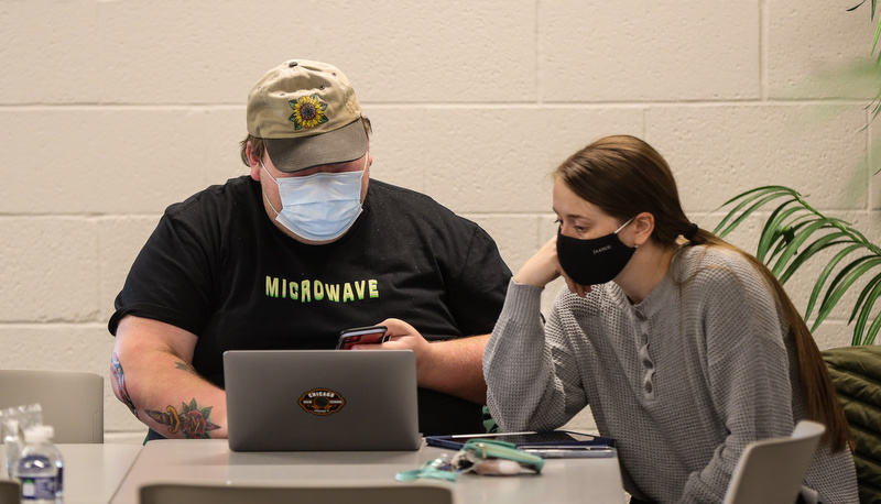 Students preparing for finals