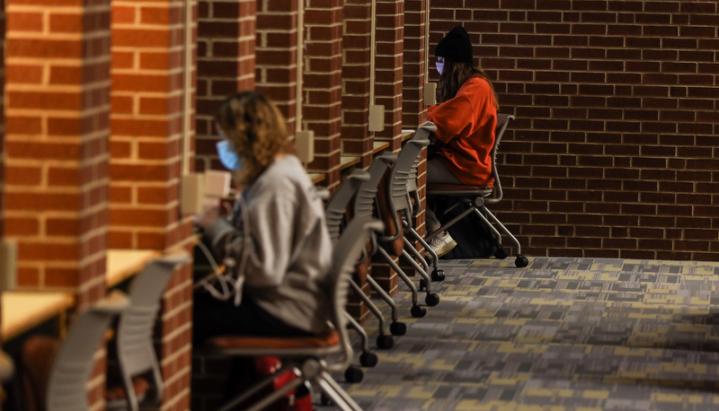 Students preparing for finals