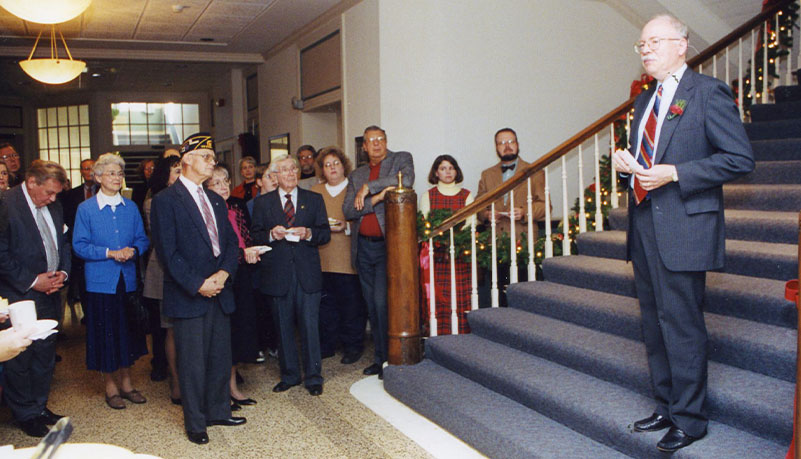 President Smith addressing staff