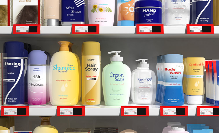 Products on a shelf