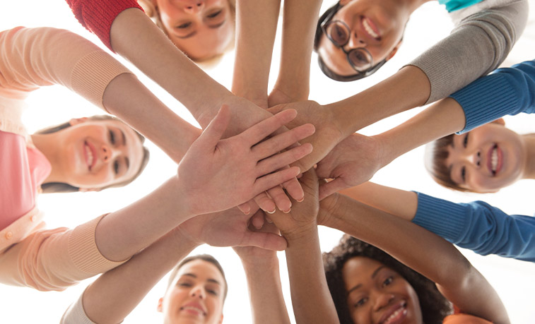 Diverse women in a circle