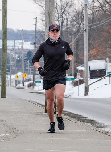 Troy running along Keister Road