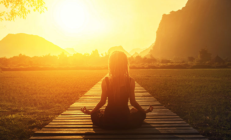 woman meditating