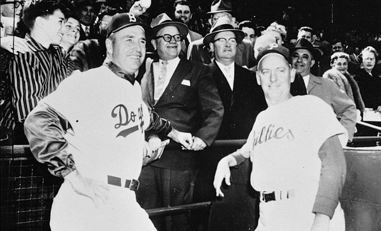 Baseball coaches prior to a game