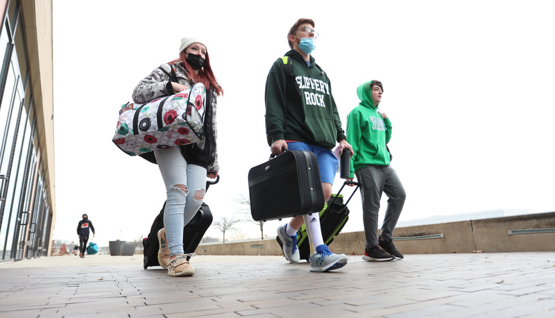 Student going home for the holiday