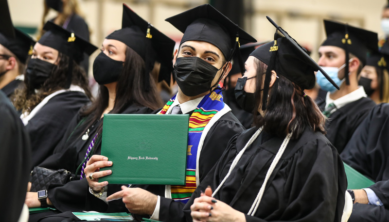Students celebrating graduation